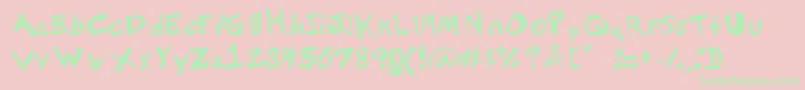 Grundy Font – Green Fonts on Pink Background