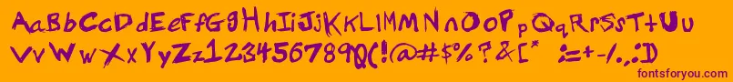 Grundy Font – Purple Fonts on Orange Background