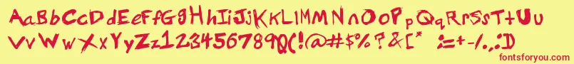 Grundy Font – Red Fonts on Yellow Background