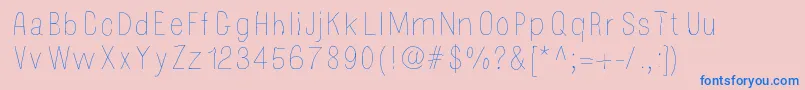 フォントMossy – ピンクの背景に青い文字