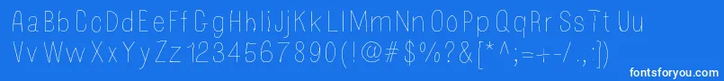 フォントMossy – 青い背景に白い文字