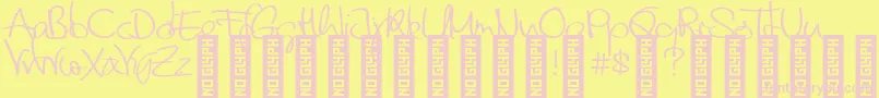 FriendsDemo-fontti – vaaleanpunaiset fontit keltaisella taustalla