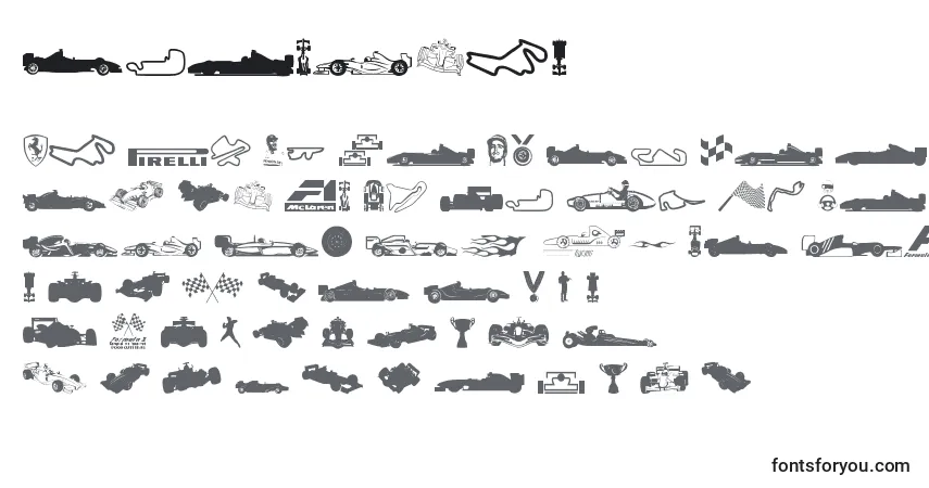 Schriftart Formula1 – Alphabet, Zahlen, spezielle Symbole