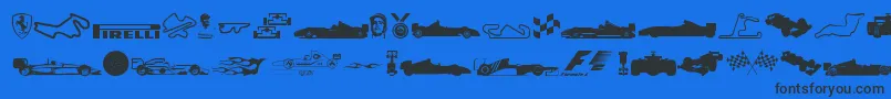 Formula1 Font – Black Fonts on Blue Background