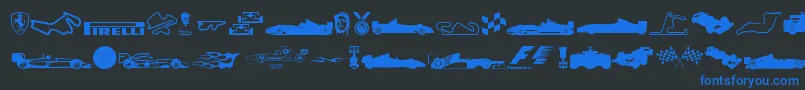 Saiba mais sobre a fonte Formula1 Fonte Formula1 – fontes azuis em um fundo preto