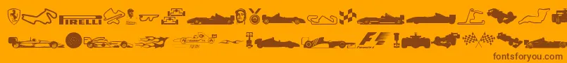 フォントFormula1 – オレンジの背景に茶色のフォント