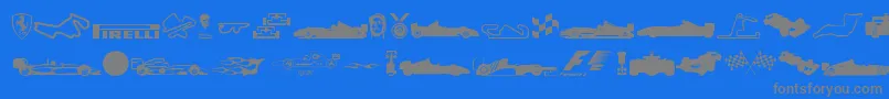 Weitere Informationen zur Formula1-Schriftart Formula1-Schriftart – Graue Schriften auf blauem Hintergrund