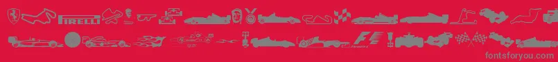 Formula1 Font – Gray Fonts on Red Background