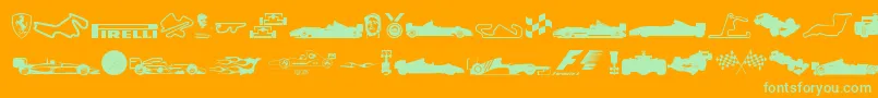 fuente Formula1 – Fuentes Verdes Sobre Fondo Naranja