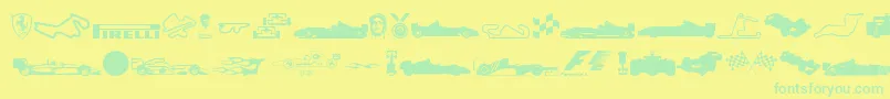 Formula1 Font – Green Fonts on Yellow Background