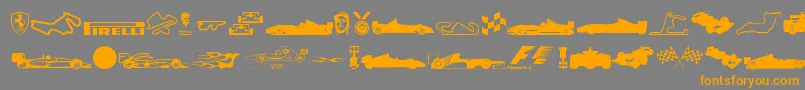 Formula1 Font – Orange Fonts on Gray Background