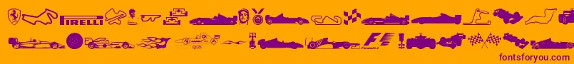 Formula1 Font – Purple Fonts on Orange Background