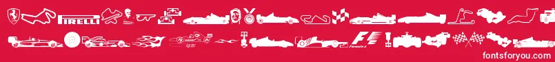 Formula1 Font – White Fonts on Red Background