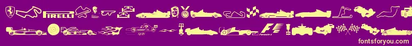 Formula1 Font – Yellow Fonts on Purple Background