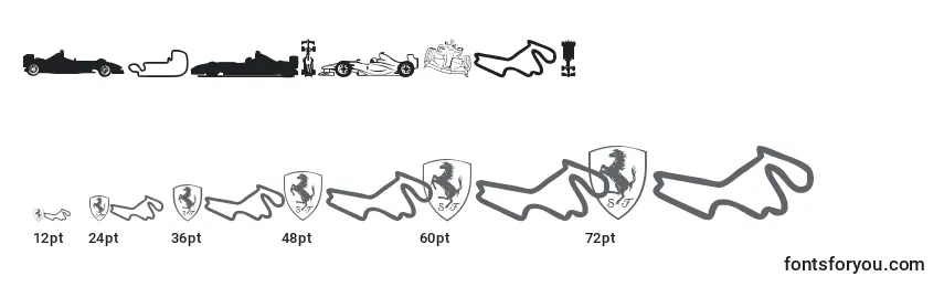 Größen der Schriftart Formula1