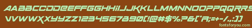 Spacerangerital Font – Green Fonts on Brown Background