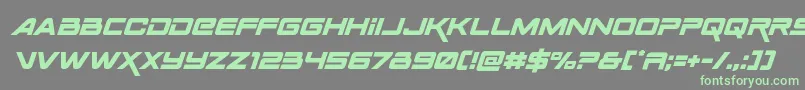 Spacerangerital Font – Green Fonts on Gray Background