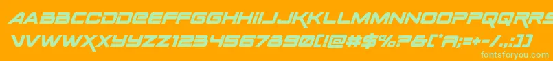 Spacerangerital Font – Green Fonts on Orange Background