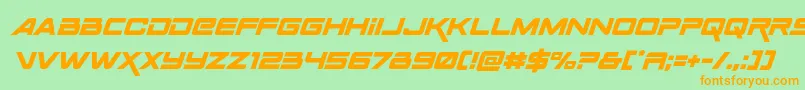 Spacerangerital Font – Orange Fonts on Green Background