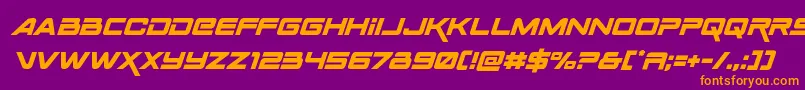 Spacerangerital Font – Orange Fonts on Purple Background
