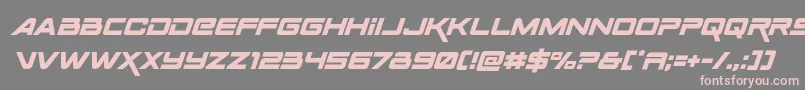 Spacerangerital-Schriftart – Rosa Schriften auf grauem Hintergrund