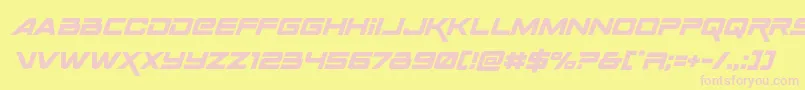 Spacerangerital Font – Pink Fonts on Yellow Background