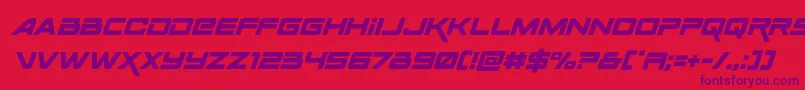 Шрифт Spacerangerital – фиолетовые шрифты на красном фоне