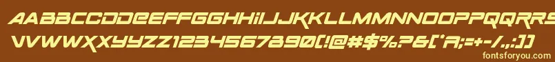 Spacerangerital Font – Yellow Fonts on Brown Background