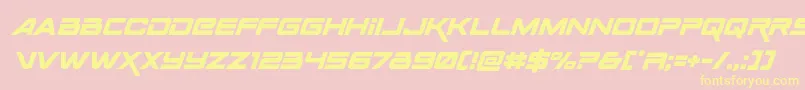 Spacerangerital Font – Yellow Fonts on Pink Background