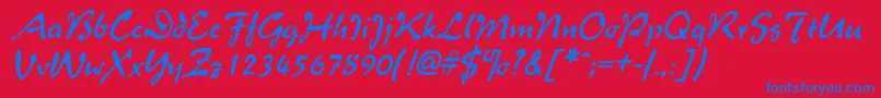 MentholItalic Font – Blue Fonts on Red Background