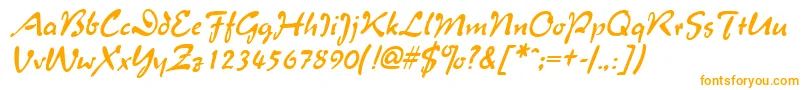 MentholItalic-Schriftart – Orangefarbene Schriften auf weißem Hintergrund