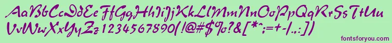 MentholItalic Font – Purple Fonts on Green Background