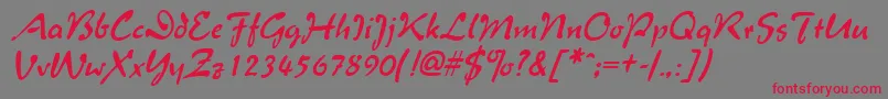フォントMentholItalic – 赤い文字の灰色の背景