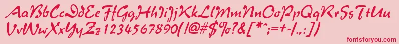 MentholItalic Font – Red Fonts on Pink Background