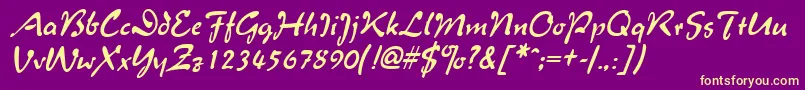 MentholItalic Font – Yellow Fonts on Purple Background