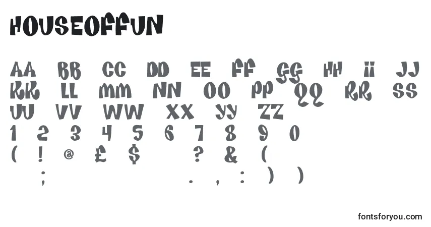 Schriftart HouseOfFun – Alphabet, Zahlen, spezielle Symbole