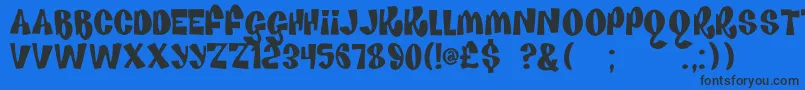 HouseOfFun Font – Black Fonts on Blue Background