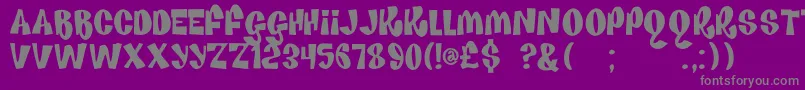 Fonte HouseOfFun – fontes cinzas em um fundo violeta