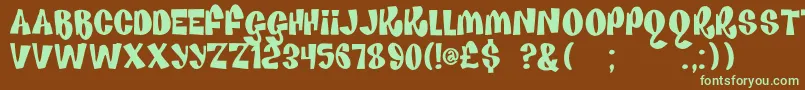 HouseOfFun Font – Green Fonts on Brown Background