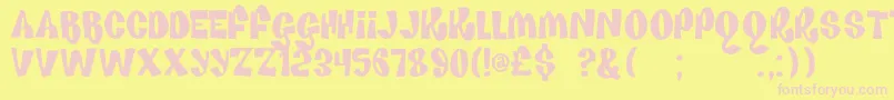 HouseOfFun Font – Pink Fonts on Yellow Background