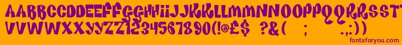 HouseOfFun Font – Purple Fonts on Orange Background