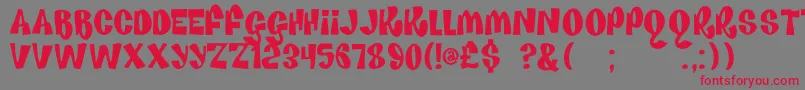 HouseOfFun Font – Red Fonts on Gray Background