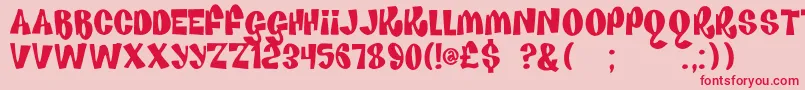 フォントHouseOfFun – ピンクの背景に赤い文字
