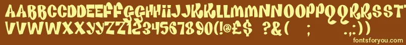 HouseOfFun Font – Yellow Fonts on Brown Background