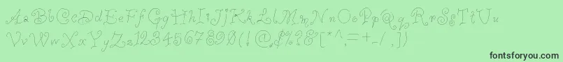 Whimsywischy Font – Black Fonts on Green Background