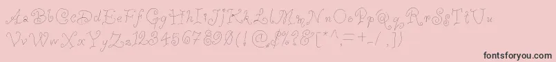 Whimsywischy-fontti – mustat fontit vaaleanpunaisella taustalla