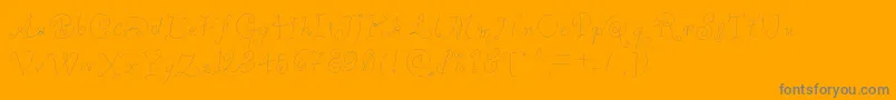 Whimsywischy-fontti – harmaat kirjasimet oranssilla taustalla