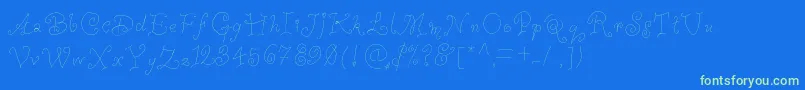 Whimsywischy Font – Green Fonts on Blue Background