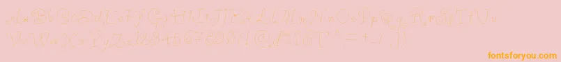 Whimsywischy-Schriftart – Orangefarbene Schriften auf rosa Hintergrund