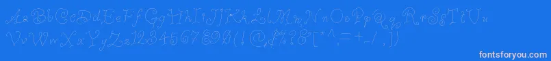 Whimsywischy-Schriftart – Rosa Schriften auf blauem Hintergrund